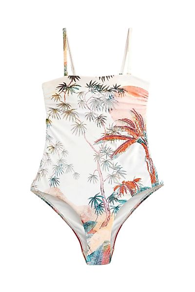 Next Badeanzug Bauchformender Bandeau-Badeanzug mit Perlendetail günstig online kaufen