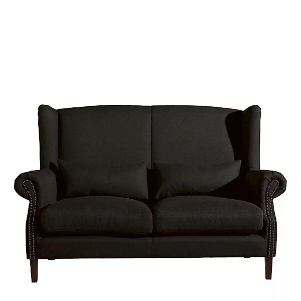 Sofa dunkelbraun Stoff im Landhausstil zwei Sitzplätzen günstig online kaufen