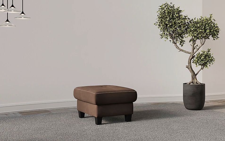 Home affaire Polsterhocker "Varese" Kreuznaht in beige günstig online kaufen