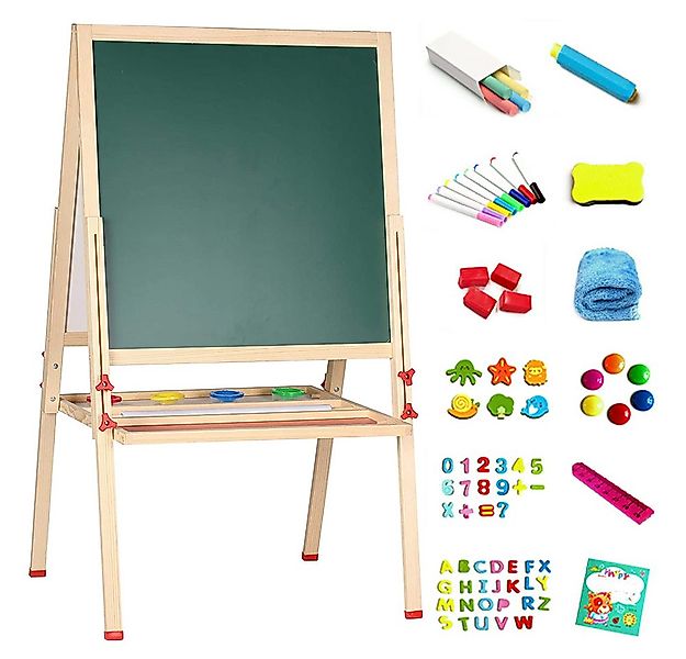 JEOBEST Standtafel Kinderstaffelei, Zweiseitiges Zeichenbrett Magnettafel, günstig online kaufen