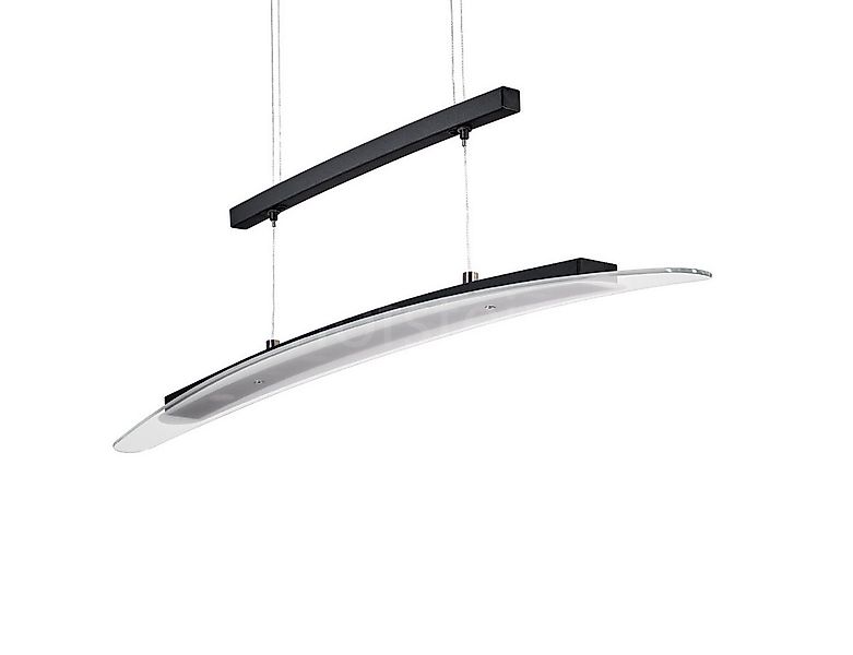 hofstein Pendelleuchte dimmbare Hängelampe aus Metall/Glas in Schwarz/Klar, günstig online kaufen