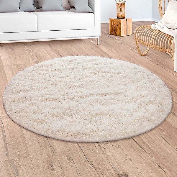 Paco Home Hochflor-Teppich "Silky 591" rund 37 mm Höhe Uni Farben, besonder günstig online kaufen