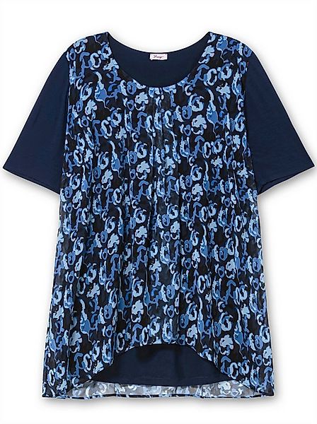 Sheego T-Shirt Blusenshirt Kurzarm aus Jersey und Chiffon günstig online kaufen