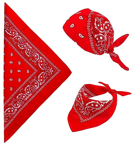 Widmann S.r.l. Kostüm-Perücke Bandana Halstuch Cowboy Kostüm - 55x55cm, Rot günstig online kaufen