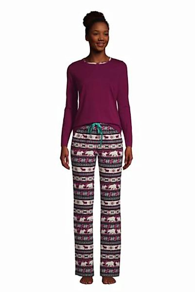 Gemustertes Jersey Pyjama-Set, Damen, Größe: 48-50 Normal, Sonstige, by Lan günstig online kaufen