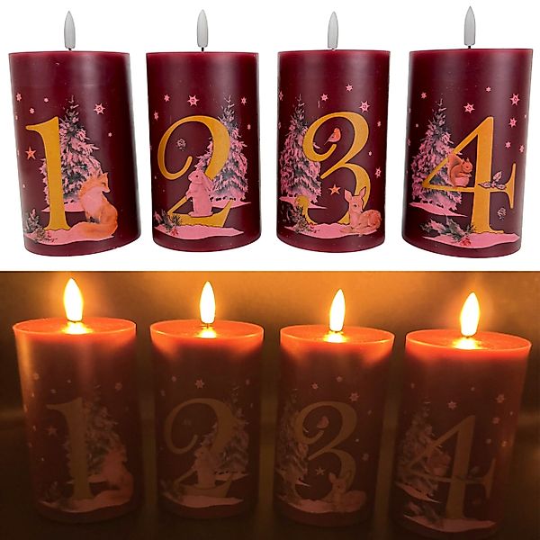 Online-Fuchs LED-Kerze 4 Adventskerzen im Set günstig online kaufen