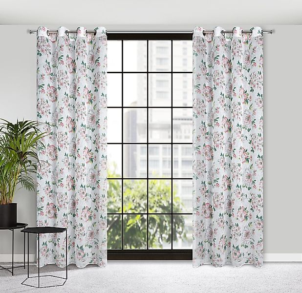 Eurofirany Gardine Landhaus Gardinen mit Blumenmuster günstig online kaufen