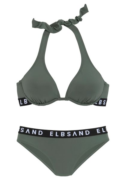 Elbsand Bügel-Bikini mit kontrastfarbenen Markenschriftzügen günstig online kaufen