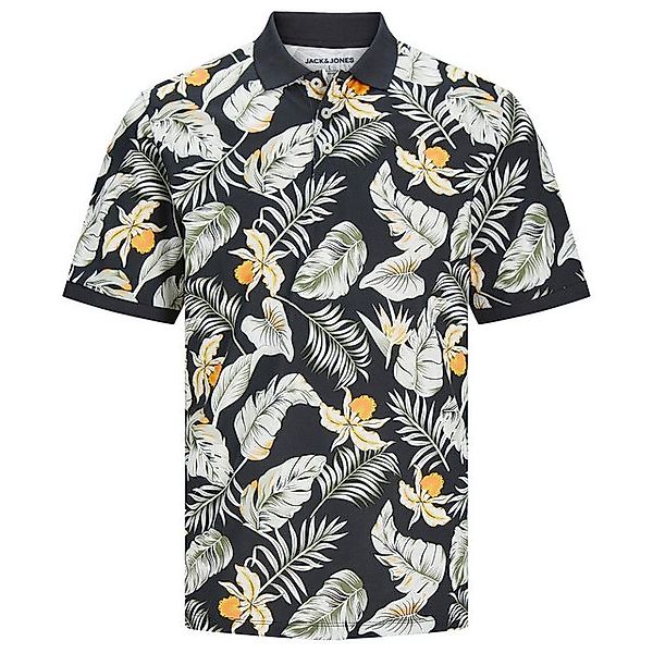 Jack & Jones Poloshirt Große Größen Poloshirt schwarz floral bedruckt JJCHI günstig online kaufen