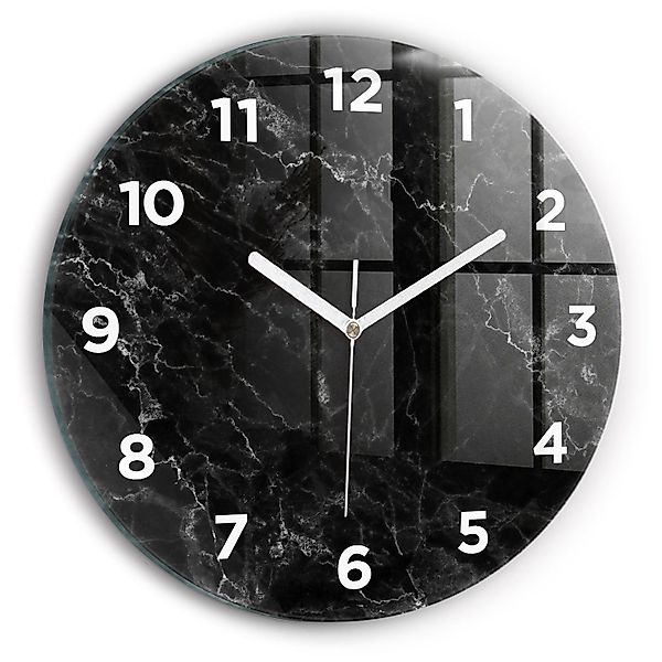 Tulup Wanduhr Glamour Glasuhr Dunkler Marmor günstig online kaufen