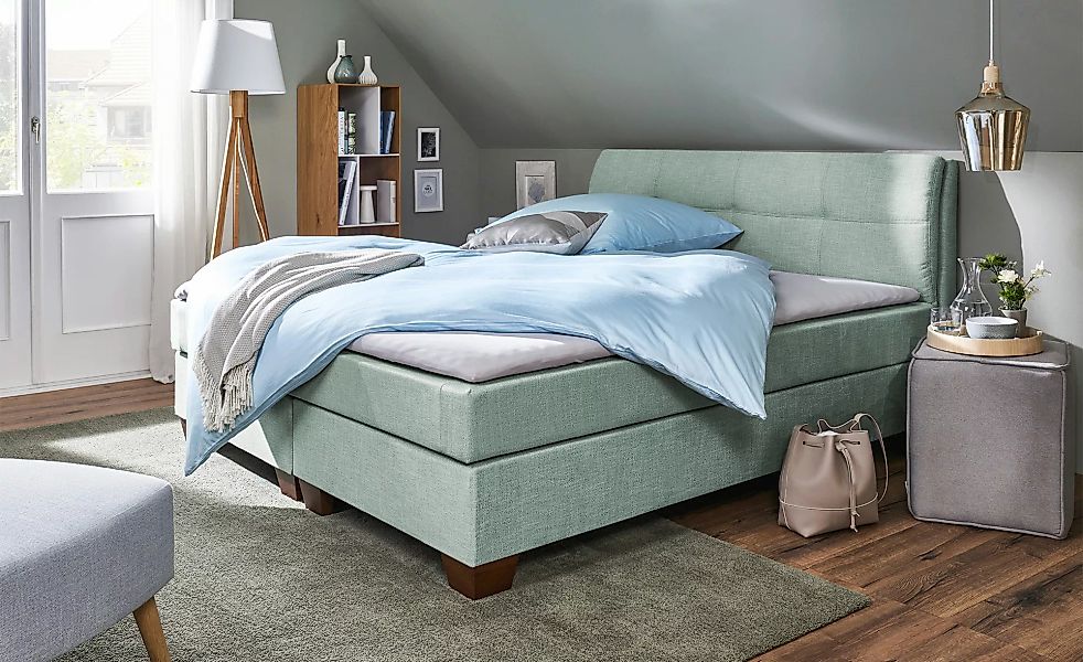 SKAGEN BEDS Boxspringbett  Vegg ¦ blau ¦ Maße (cm): B: 205 H: 112,5 Betten günstig online kaufen