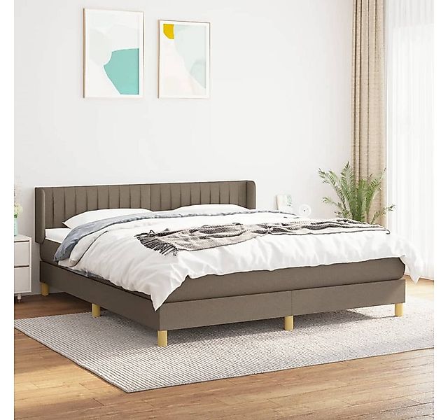 vidaXL Boxspringbett Boxspringbett mit Matratze Taupe 200x200 cm Stoff Bett günstig online kaufen