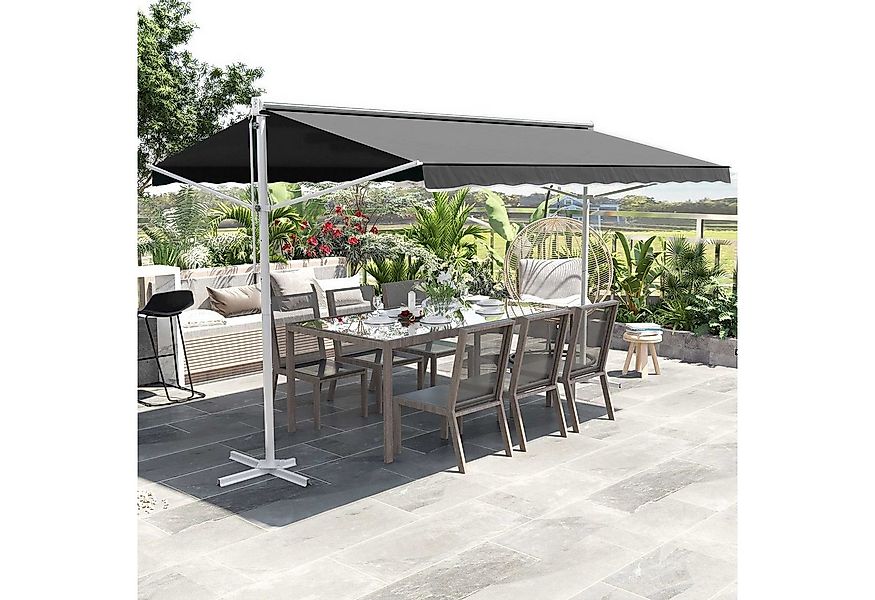 Outsunny Markise Gartenmarkise mit Faltarm Terrasse (Gartenmarkise, 1-St., günstig online kaufen