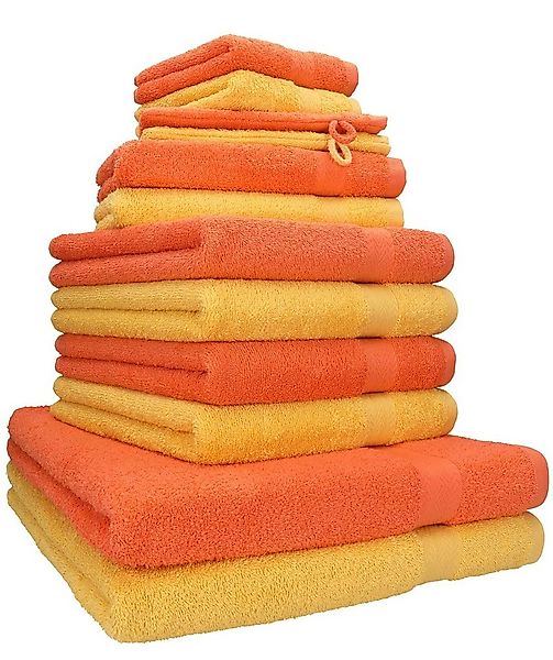 Betz Handtuch Set 12-TLG. Handtuch-Set Premium honiggelb/blutorange, Baumwo günstig online kaufen