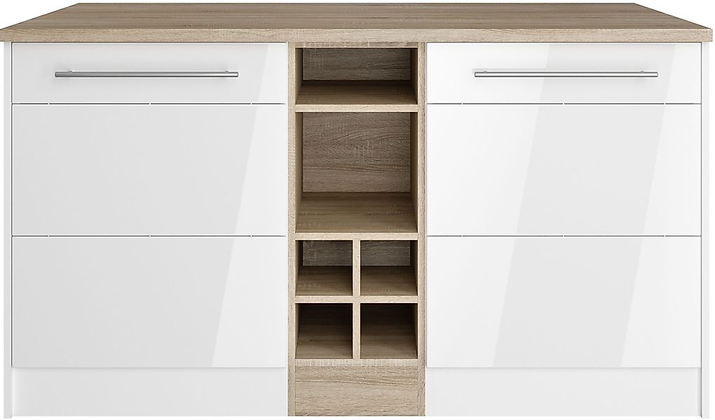 KOCHSTATION Kücheninsel "KS-Wien" Breite 153 cm, MDF-Fronten, Flaschenregal günstig online kaufen