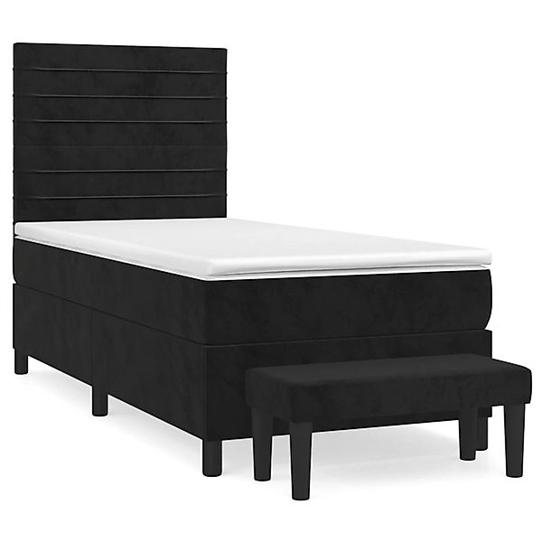 vidaXL Boxspringbett mit Matratze Schwarz 90x200 cm Samt1534747 günstig online kaufen