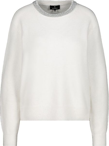 Monari Blusenshirt Strickpullover mit Schmuckkette off-white günstig online kaufen