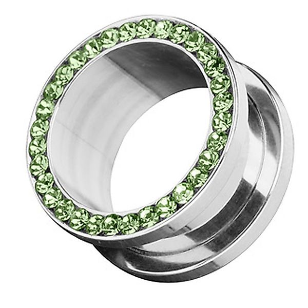 Taffstyle Plug Piercing Edelstahl Zirkonia Kristall, günstig online kaufen