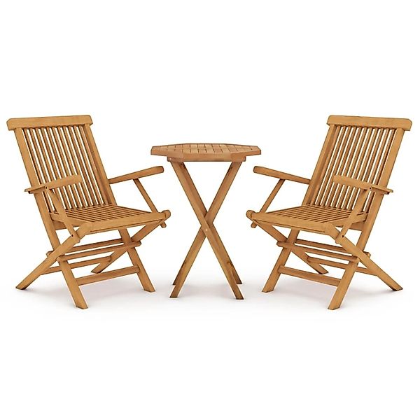 vidaXL 3-tlg Garten-Essgruppe Massivholz Teak Modell 7 günstig online kaufen