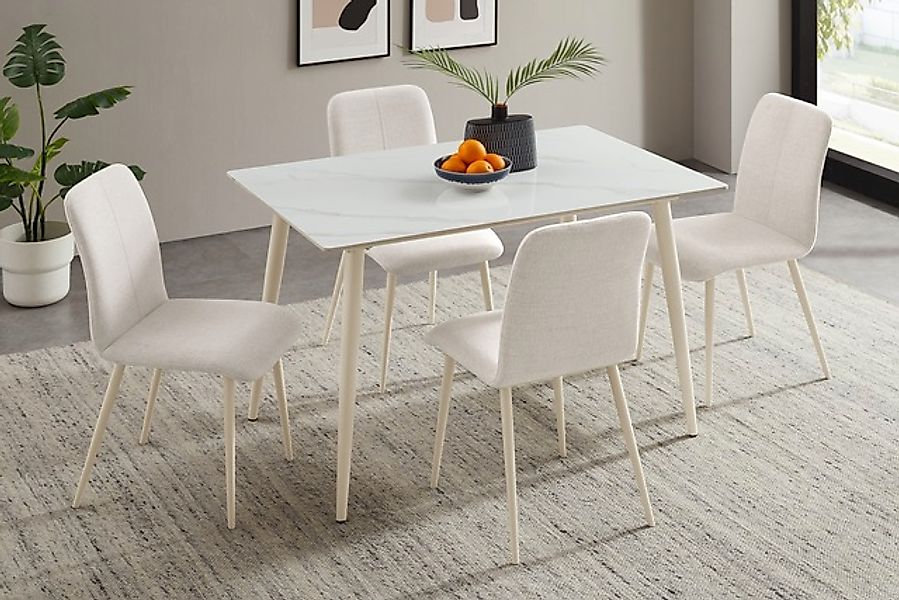 OTTO home Essgruppe »Kryce« Set, 120 cm Esstisch + 4 Stühle, 5 Stk. tlg. St günstig online kaufen