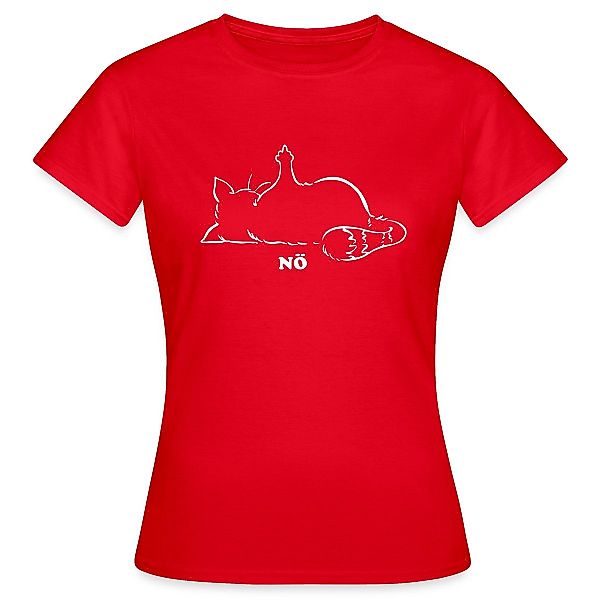 Spreadshirt T-Shirt Katze Nö Neinsager Mittelfinger günstig online kaufen