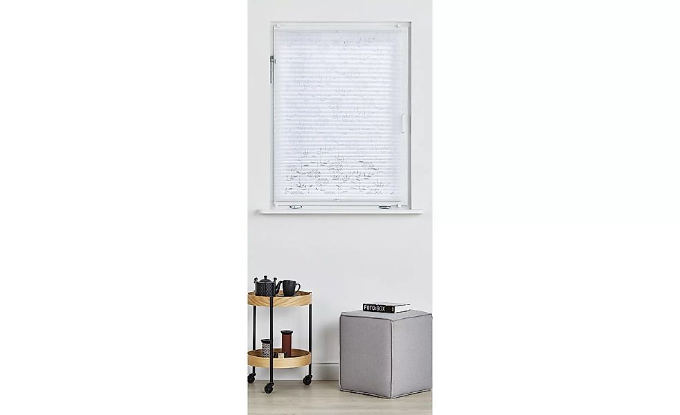 Klemmfix-Plissee - weiß - 100% Polyester - 100 cm - Sconto günstig online kaufen
