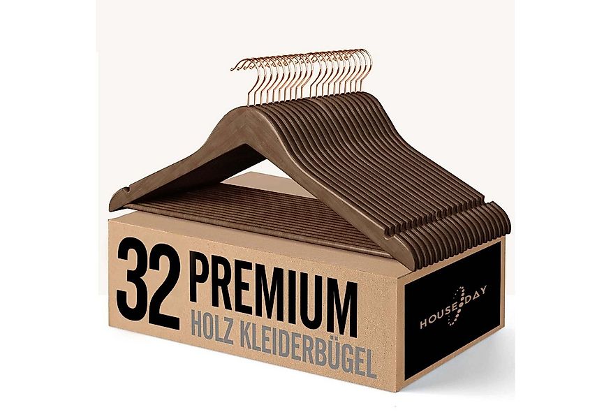 House Day Kleiderbügel Holz für Anzüge, rutschfest, (32-tlg), Kleiderbügel günstig online kaufen