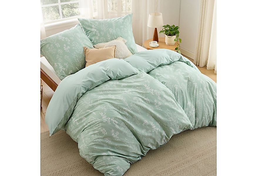 BEDSURE Wendebettwäsche mit Zweige-Design und Reißverschluss, ÖKO-TEX zerti günstig online kaufen