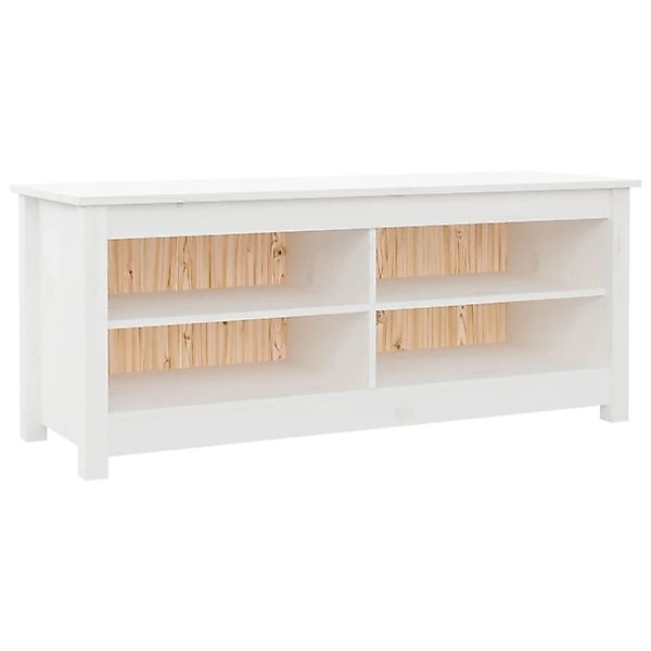 vidaXL Schuhbank Weiß 110x38x45,5 cm Massivholz Kiefer 813775 günstig online kaufen