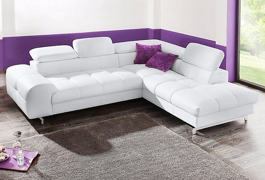 COTTA Ecksofa "Chef L-Form", mit Kopfteilverstellung, edle Metallkufen, wah günstig online kaufen