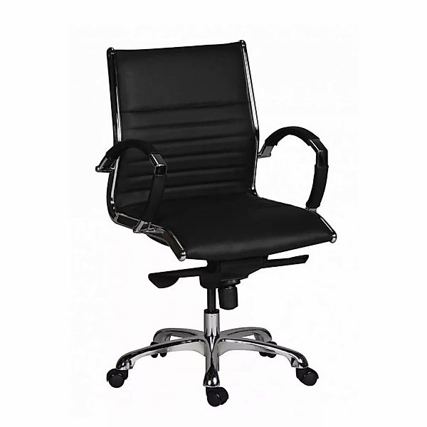 Ergonomischer Bürostuhl in Schwarz & Chrom aufwendigen Steppungen günstig online kaufen