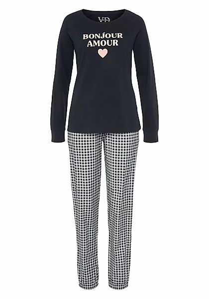 Vivance Dreams Pyjama, (2 tlg.), mit großem Frontdruck günstig online kaufen