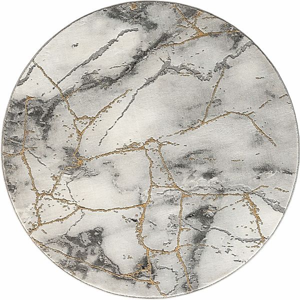 my home Teppich "Juliet" rund 12 mm Höhe modernes Marmor-Design, Kurzflor, günstig online kaufen