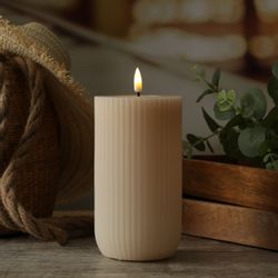 Deluxe Homeart LED-Kerze Mia gerillt Echtwachs günstig online kaufen