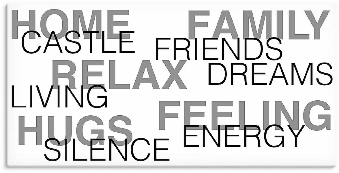 Artland "Zuhause" Sprüche & Texte 1 Stk. tlg. auf Holzrahmen gespannt günstig online kaufen