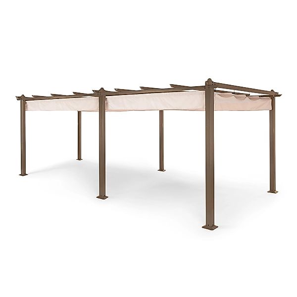 Blumfeldt Pantheon Rust Pergola Aluminium Gartenpavillon 3x6 m 6 Eckpfosten günstig online kaufen
