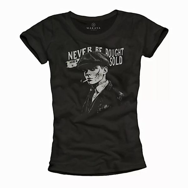 MAKAYA Print-Shirt Damen Sprüche Motiv Text Never Be Bought Never Be Sold S günstig online kaufen