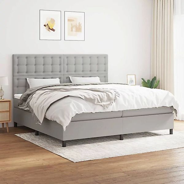Vidaxl Boxspringbett Mit Matratze Hellgrau 200x200 Cm Stoff günstig online kaufen