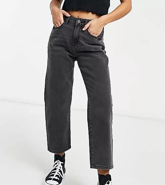 Noisy May Petite – Brooke – Dad-Jeans in Schwarz mit hohem Bund günstig online kaufen