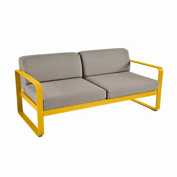 Gartensofa 2-Sitzer Bellevie metall textil beige 2-Sitzer / L 160 cm - Stof günstig online kaufen