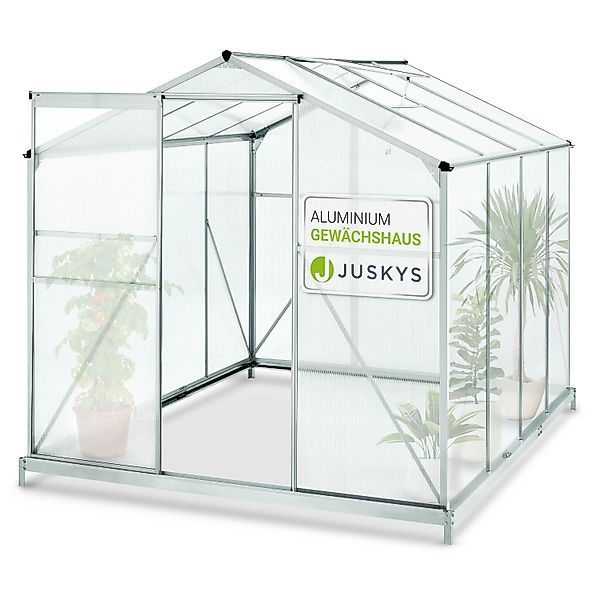 Juskys Aluminium Gewächshaus GH250F1 4,75m² mit 1 Dachfenster inklusive Fun günstig online kaufen