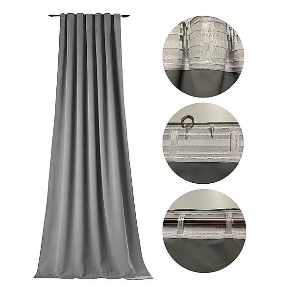 novumfix Verdunkelungsvorhang Sunout/70 grau KombiBand XXL günstig online kaufen