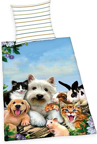 Herding Bettwäsche Selfies Tiere - Haustiere - Wende-Bettwäsche-Set, 135x20 günstig online kaufen