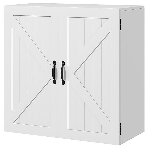 kleankin Badezimmerschrank Wandschrank aus Holz, Badezimmerwandmöbel im Lan günstig online kaufen