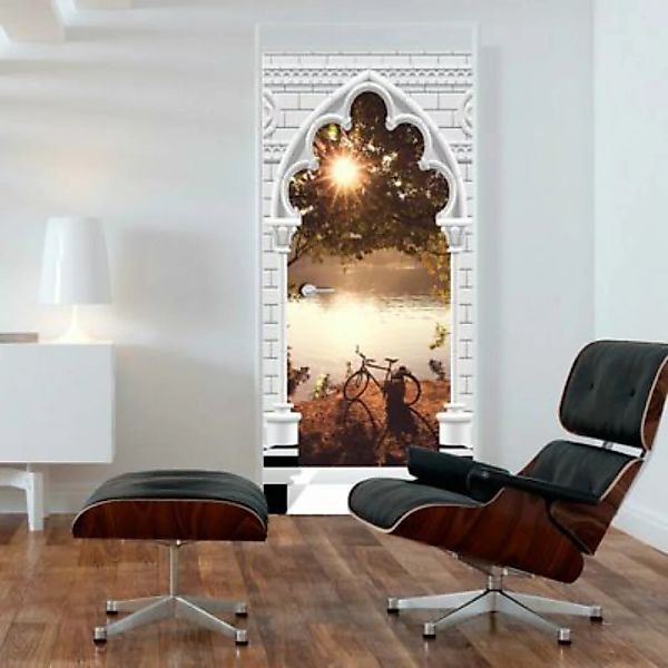 artgeist Türtapete Photo wallpaper - Gothic arch and lake I mehrfarbig Gr. günstig online kaufen