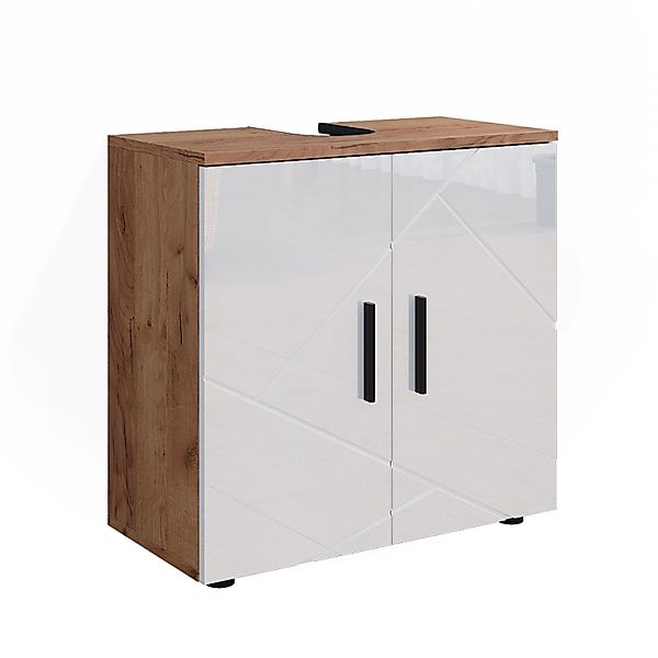 Vicco Waschbeckenunterschrank Irma, Eiche/Weiß Hochglanz, 60 x 59 cm (1-St) günstig online kaufen