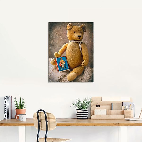 Artland Glasbild "Teddybär mit Sparbüchse", Spielzeuge, (1 St.), in verschi günstig online kaufen