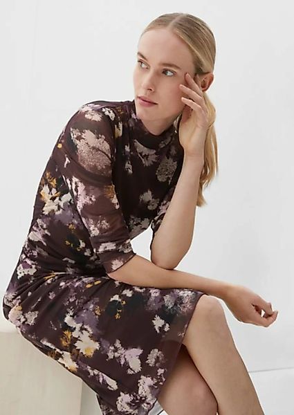 s.Oliver BLACK LABEL Minikleid Mesh-Kleid mit Raffungen Raffung günstig online kaufen
