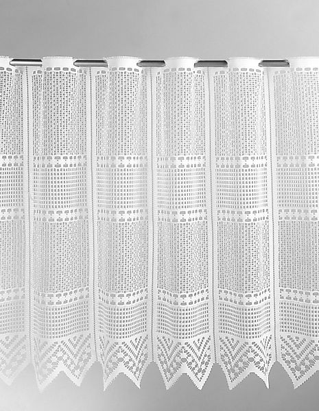 Gardinen Kranzusch Scheibengardine Jacquard Querstreifen und Zacke (1 St), günstig online kaufen