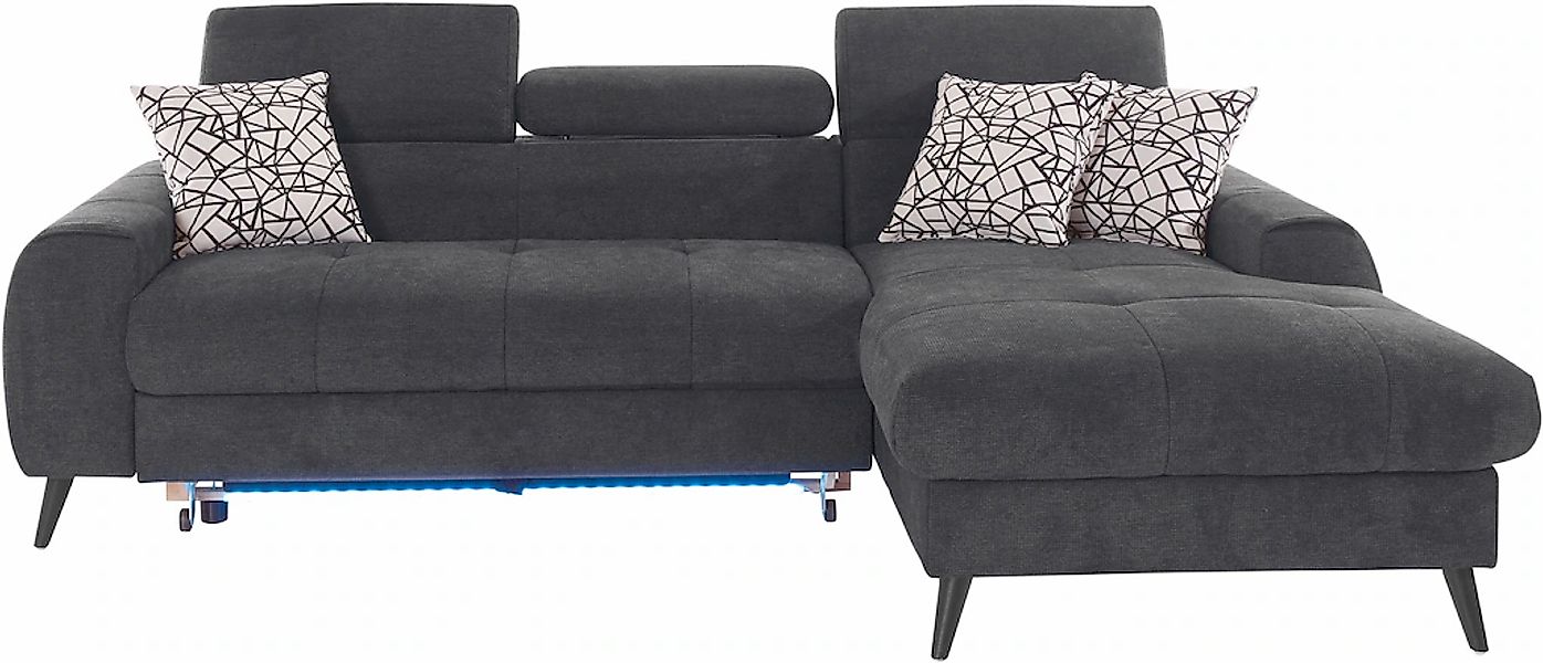 COTTA Ecksofa "Mia L-Form mit 3 Zierkissen" wahlweise mit Bettfunktion, Bet günstig online kaufen